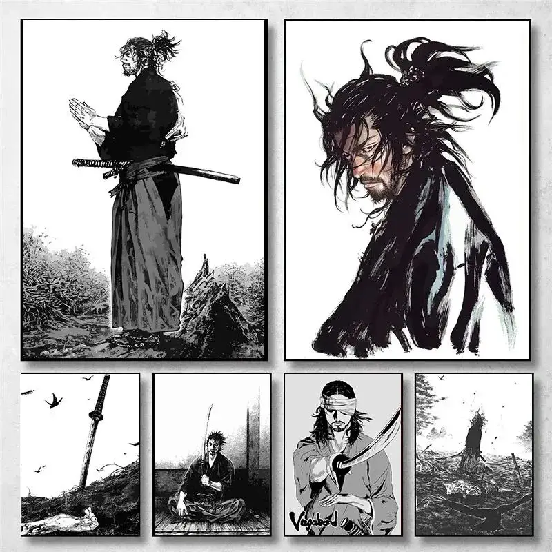 Anime Merchandise Posters - لوحة فنية جدارية يابانية عتيقة مستوحاة
